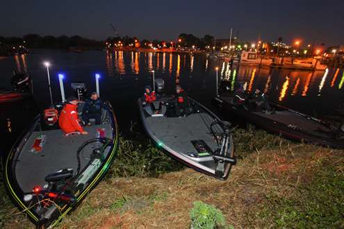 <p>Anglers wait for the start of the final day ot the Bass Pro Shops Southern Open #1 at Bit Toho Marina in Kissimmee, Fla.</p>
