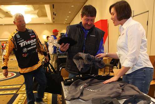 <p>Albert Collins and Shaw Grigsby received new jackets from Triton Boats.</p>
