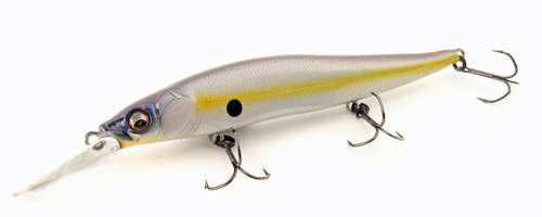 <p><strong>Jerkbait</strong></p>
<p>This is Megabass USA's offering, the Vision 110+1, a deep-diving jerkbait. Anglers may opt for a deeper diving jerkbait if fish are on the ends of long, tapering main-lake points or if the fish they're targeting are simply deeper. The 110 is regarded as one of the finest jerkbaits available to bass anglers, adn this is its deep-diving cousin.</p>
