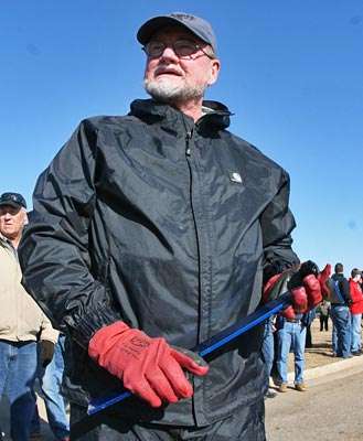 <p>Max Leatherwood of Prattville, Ala., has worked Bassmaster tournament bump stations for 7 years. He was at Wolf Creek Park in Grove, Okla., bumping anglers for the 2013 Bassmaster Classic.</p>
