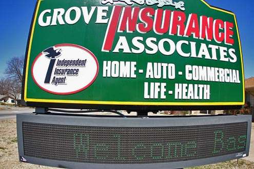 <p>Grove Insurance Associates had a scrolling message ...</p>
