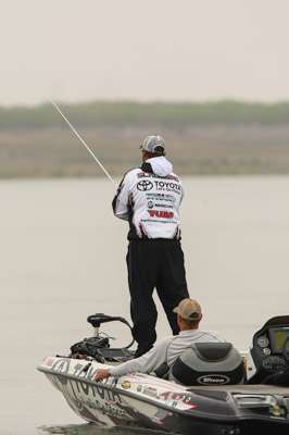 <p>Big Show Terry Scroggins make a long cast.  32<sup>nd</sup> with 22-3 after Day One.</p>
