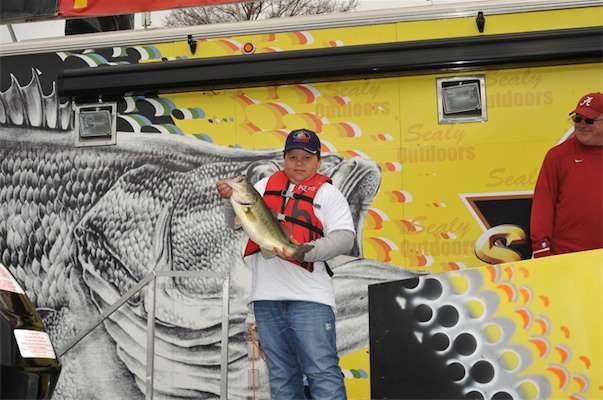 <p>Cole Gamble with a 6.01-pound catch for the Little Angler competition.</p>
