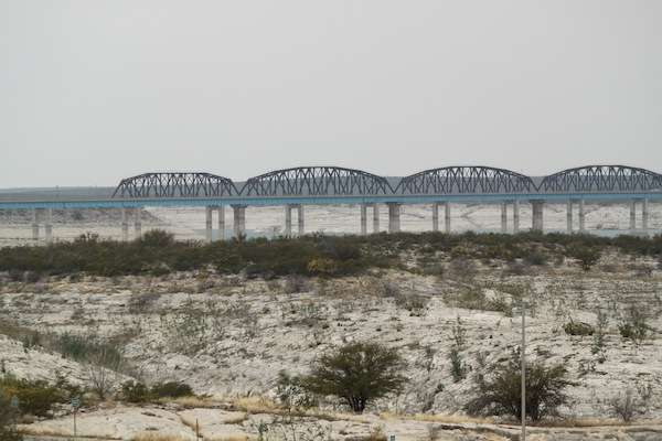 <p> Hwy 90 bridge currently passes over more land than water. </p>
