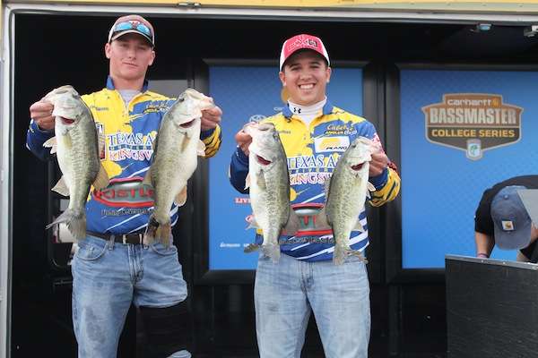<p> Cody Garrett and Colton Cavazos of Texas A&M â Kingsville finish the day in 3<sup>rd</sup> with 17-4. </p>

