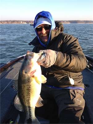 <p>Shaw Grigsby is pleased with this 4-11 lunker.</p>
