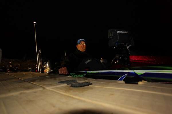 <p>2013 Bassmaster Classic winner Cliff Pace waits his turn to launch.</p>
