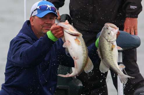 Jeremy Starks had two good fish in the livewell early in the day. 