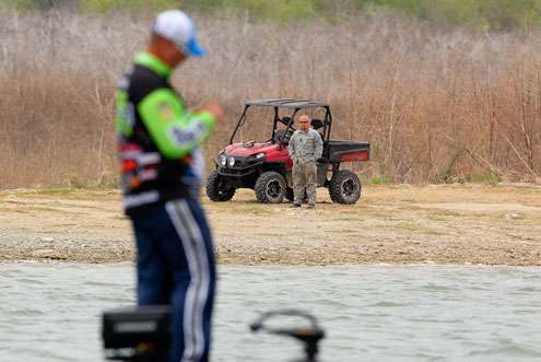 A spectator found Starks fishing along the shoreline and followed him on an ATV.