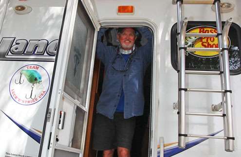 <p> </p>
<p>Rick Clunn spent time hanging out and resting up in his Lance camper. </p>
