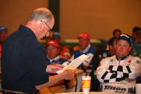 <p>B.A.S.S. Tournament Director Trip Weldon, goes over the specific rules concerning the Sabine River. </p>
