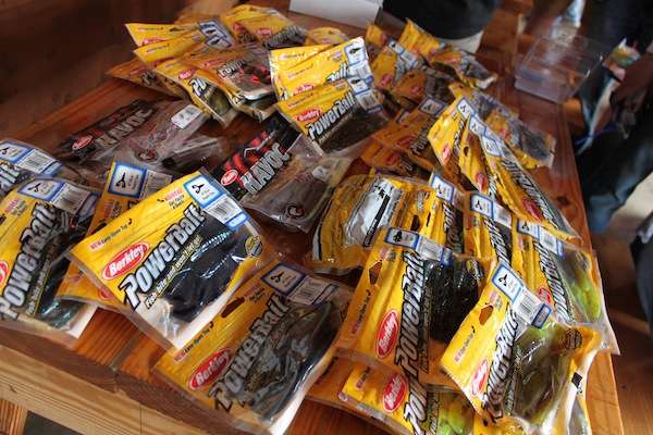 <p>Anglers got their pick from this selection of PowerBait. </p>
