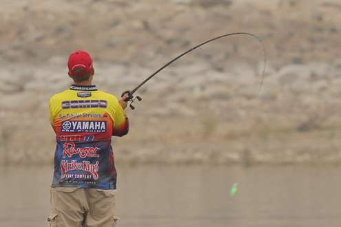 <p>Keith Combs fishes relatively close to VanDam.</p>
