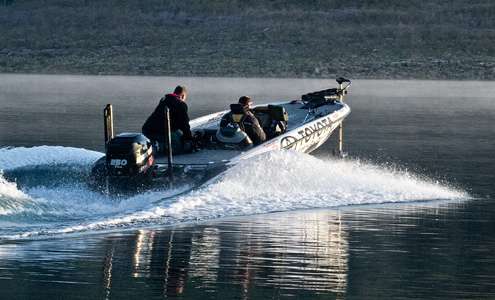 <p>Terry Scroggins moved a lot early in the day, often keeping his trolling motor down when idled.</p>
