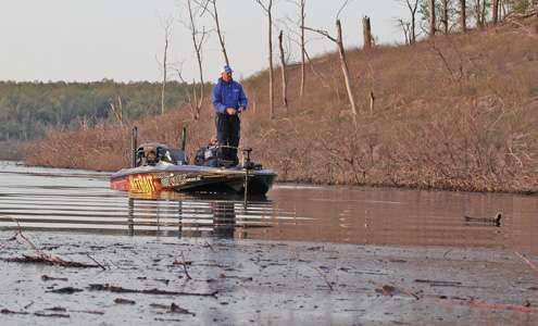 <p>When Greg Vinson arrived at his primary spot Sunday, he found a mat of floating debris (foreground).</p>
