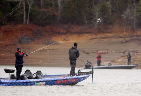 The umbrella rig was the bait of choice for pros and co-anglers alike.