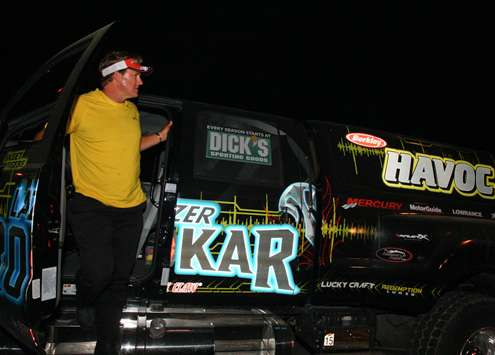 <p> </p>
<p>Skeet Reese steps out of his truck to get a better view of the ramp area. </p>
