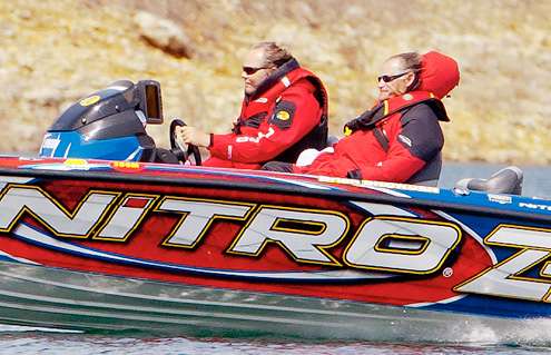 <p> </p>
<p>Brian Snowden and his Day Two Marshal speed to the next fishing spot. </p>
