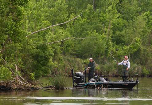 <p>Shaye Baker was flipping shallow cover on the main river channel. </p> 