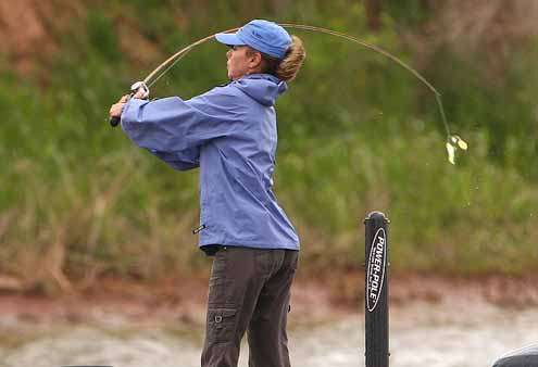 <p>Iyobe was fishing with 2nd place co-angler Kimberly Giddens.</p> 