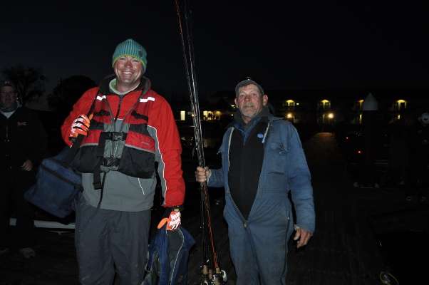 <p>Allen McCaw, Colorado, and Keith Ferlanie, Nevada, are looking forward to a good day on the water.</p>
