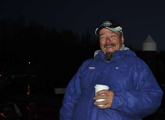 <p>Stephen Tauriello of Nevada makes no bones about how excited he is to fish today.</p>
