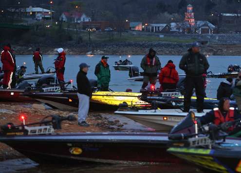 With 180 boats starting on Day One, late flights of anglers had a long wait for their appointed launch times.