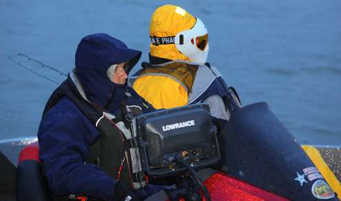 <p>With a 70% chance of rain forecasted, anglers were dressed for a wet boat ride.</p>
