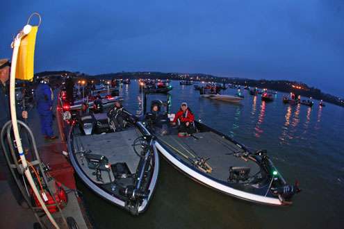<p> </p>
<p>Boats line up at the front of the line for the second day of competition at the Bass Pro Shops Southern Open #2 on Douglas Lake in Dandridge, Tenn. </p>
