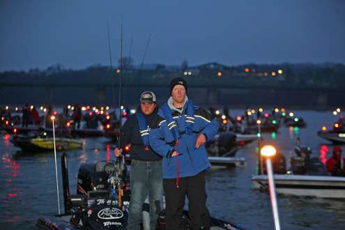 <p> </p>
<p>Brandon Card and his co-angler get ready for the day. </p>
