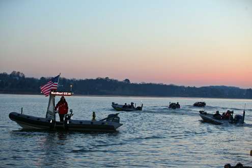 <p> </p>
<p>The BoatUS TowBoat stands out in the flotilla of boats and anglers set to compete for the final day of fishing on Douglas Lake. </p>
