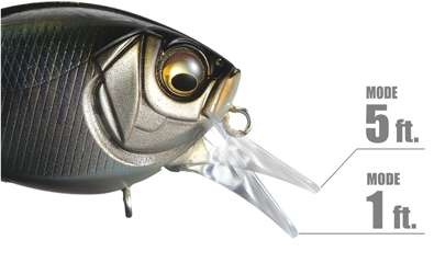 <p>This photo shows how the Knuckle 60's bill can be adjusted to alter the lure's running depth.</p>

