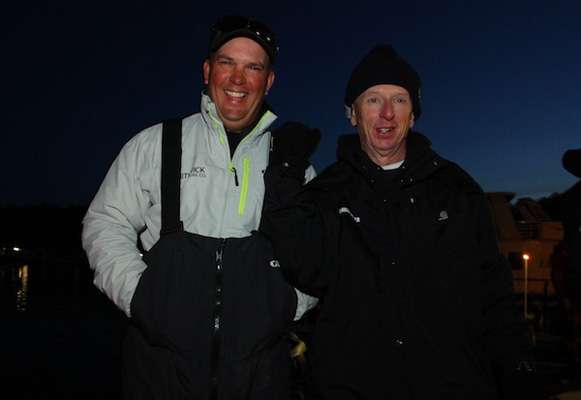 Cliff Prince and Tournament Director Trip Weldon share a laugh at the start of the final day. 