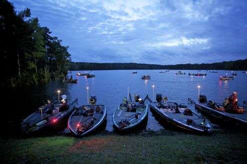 <p> </p>
<p>There were at least a few breaks in the clouds early, a sign of hope for the pros that would prefer being able to see bass on spawning beds today. That tactic was nearly impossible on Day One.</p>
