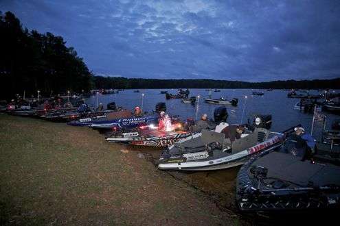 <p> </p>
<p>There are 100 boats in the field for the West Point Lake Battle, and many of them are banked near the takeoff dock prior to the start of Day Two.</p>
