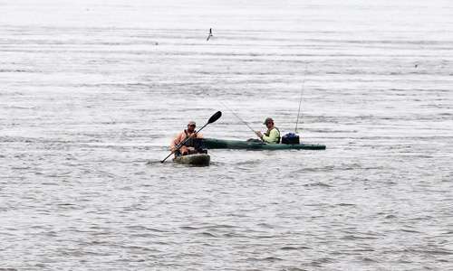 <p>Kayak fishermen, which is the common angler in theses parts, fish downriver from Miller.</p>
