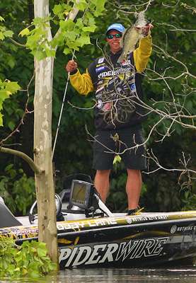 <p>Lane with another impressive Coosa River spotted bass. </p>
