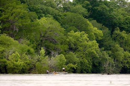 <p>David Walker fishes the scenic Coosa River near Corn Creek Shoals. </p>
