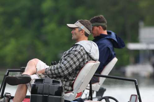 Local anglers take a moment to watch Skeet in action.