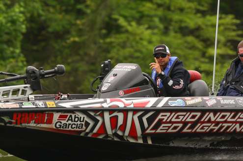 <p>To the dam he goes.  Brandon Palaniuk struggled on Day One with 8-6 lbs.</p>
