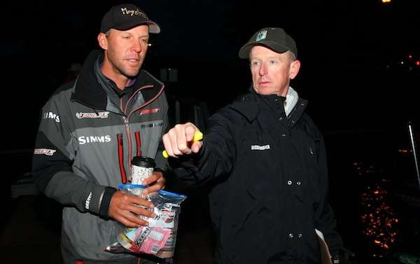 <p> </p>
<p>Aaron Martens grabs some last minute goodies before he hops in the boat. </p>
