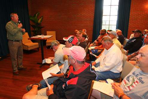 <p>Senior Tournament Manager John Stewart, conducted the Marshals briefing. </p>
