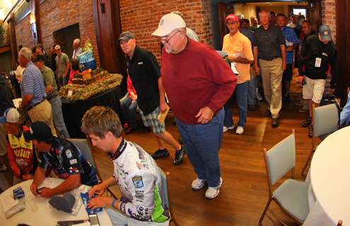 <p> </p>
<p>After their briefing, Marshals enter the room with the Elite Series anglers for the Day One pairings. </p>
