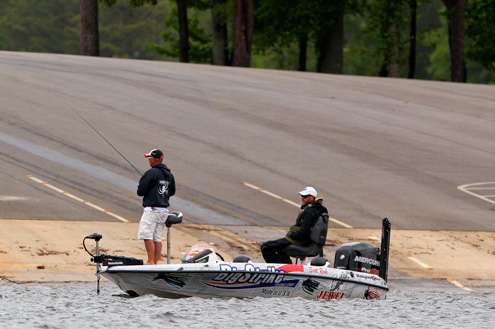 <p>Scott Rook was burning very little gas on Day Two, choosing to fish the ramp at the tournament launch site. </p>
