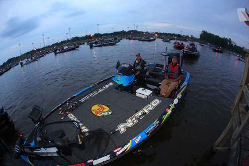 Elite Series pro Ott Defoe of Knoxville, Tenn., was spotted at launch.