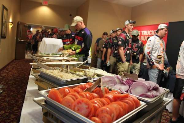 <p>The city of Fort Madison provided quite a spread for the collegiate anglers. </p>

