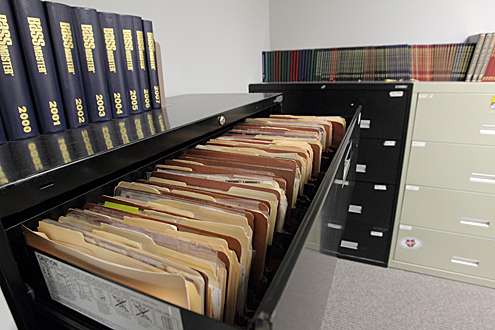 <p>Thousands of photo slides dating back to the 1960s and the inception of B.A.S.S. are archived in this room.</p>
