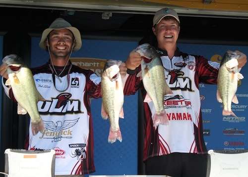 <p>Nick LaDart and Brian Eaton of ULM had 16-11 on day one and sit in 12th place</p>
