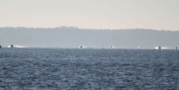 <p>A look upriver reveals more boats to come. </p>

