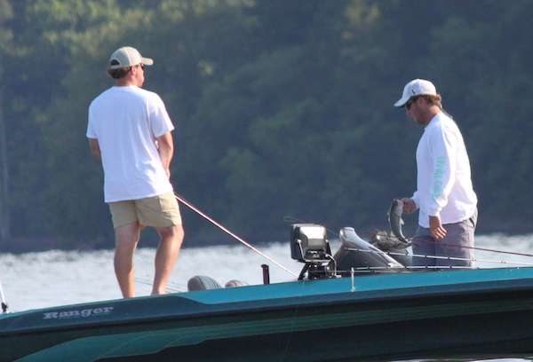 <p>We pull up to find Mississippi Stateâs Drew Long and Cody Garrison stocking the livewell with small fish. </p>
